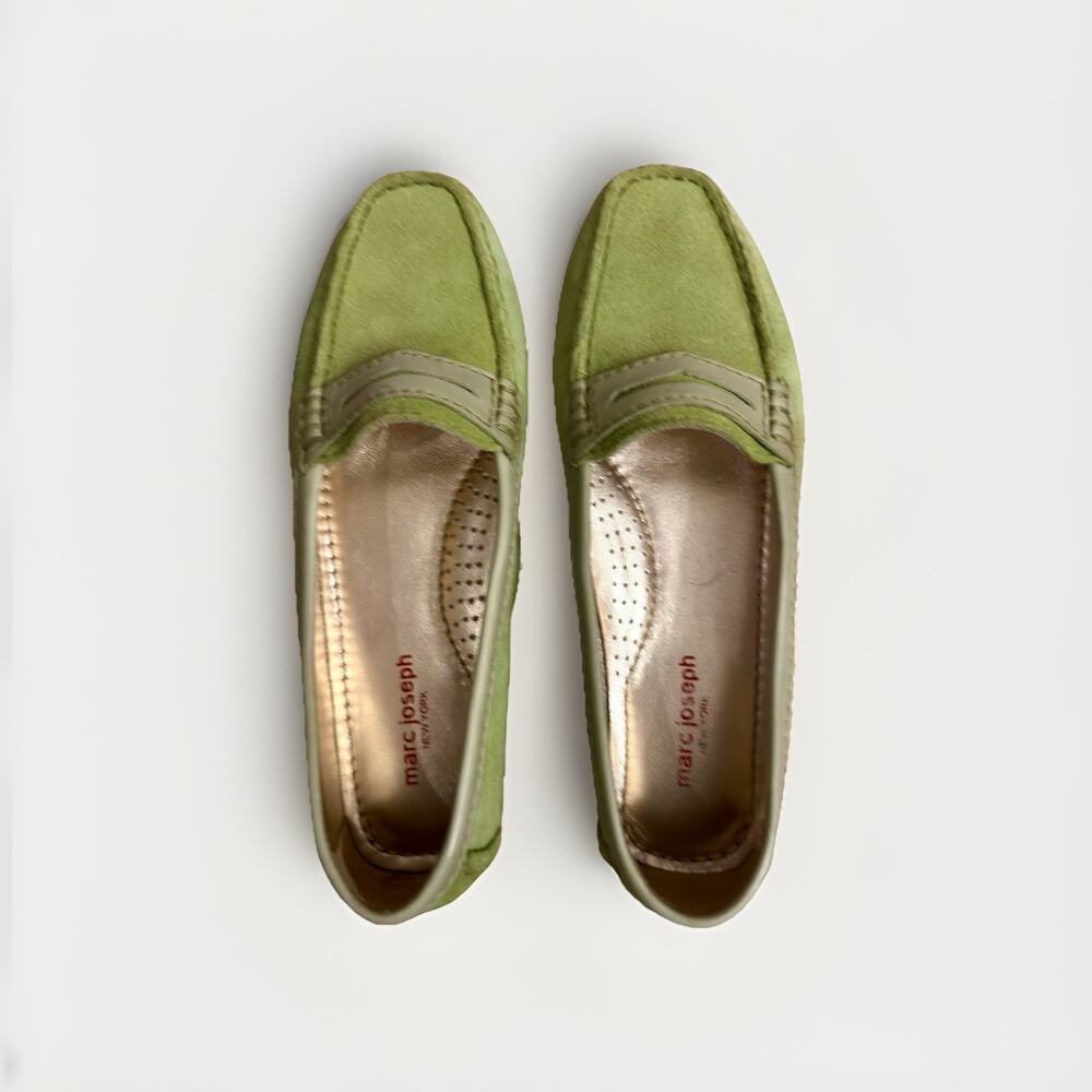 Marc Joseph New York Loafers Womens 6.5 Green Penny Driving Moc Toe Slip